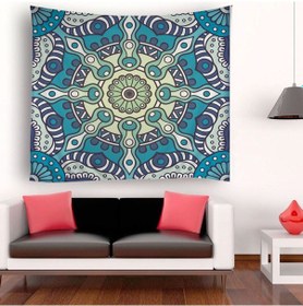 Resim Symbee G Modeli Mandala Desenli Polyester Duvar Örtüsü - 130x150cm - Yatak Odası & Salon Dekorasyonu 