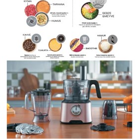 Resim Karaca 10 Farklı Aparatlı Mutfak Gıda Hazırlama Seti Mutfak Robotu, 2000W Ultra Güç Ile Tüm Mutfağa Yeter! + Onerous Mutfak Tartısı 