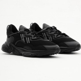 Resim Rahat Kalıp Yüksek Taban Şeritli Bağcıklı Unisex Siyah Spor Ayakkabı Tb248-0 Siyah 