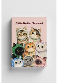 Resim Bütün Kediler Toplandık Bullet Journal A5 Noktalı Defter Çok Renkli 