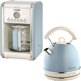 Resim Ariete Vintage Mavi Filtre Kahve Makinesi ve Vintage 1.7 Litre Kettle Seti 