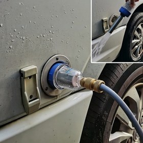 Resim 1 adet RV Su Filtresi, Çok Fonksiyonlu Ölçekli Su Filtresi - Su Arıtma Aksesuarları - Ev ve Açık Hava Rv'leri için Uygun - Yıkanabilir, Kamp Açık Hava Musluk Kir Filtresi, Pil Olmadan 