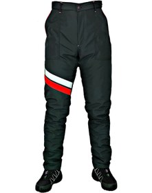 Resim DRC Outdoor Su Rüzgar Geçirmez Reflektörlü Elyaf Takviyeli Siyah Soğuk Hava Motorcu Pantolonu 