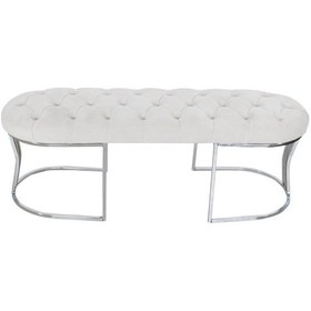 Resim VİEGO SILVER BEYAZ-Kapitoneli Model Puf&Bench&Koltuk-Oturak-Uzun Makyaj Puff-Yatak Odası Ucu&Önü 