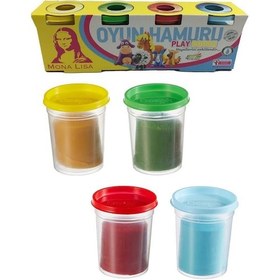 Resim 4 Renk Oyun Hamuru Ana Renkler 4x120 Gr 1 Paket Monalisa Oyun Hamur Seti Okul Öncesi Kreş Anasınıfı 