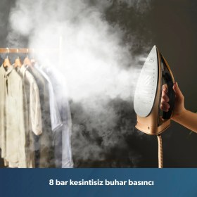 Resim Homend Jetsteam 1175H Buhar Kazanlı Ütü 3000 Watt Güç ve Şok Buhar Özelliği ile Altın Renk 