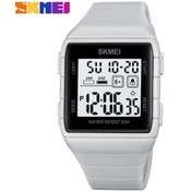 Resim Folinda Skmeı 1960 Erkek Spor Saati - Çift Zaman, Geri Sayım, Kronometre Ve 50m Su Geçirmez Gri Kol Saati Beyaz 