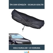 Resim Letsii Katlanabilir Güneş Koruyucu Araba Ön Cam Şemsiyesi 140X75 cm 