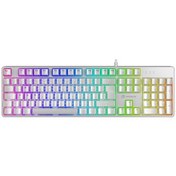 Resim GameBooster G24W Enigma Rainbow Red Switch Beyaz Oyuncu Klavyesi 