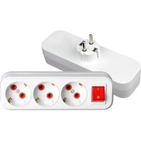 Resim Ayka Üçlü Anahtarlı Golyat Fiş Priz Ay-Ka 