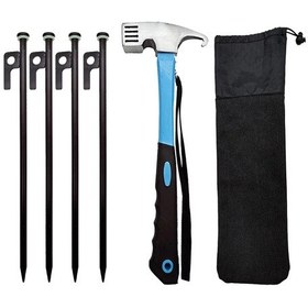 Resim 4 Adet Çadır Kazıkları Dövme Çelik Çadır Kazıkları Ağır Hizmet Tipi Plaj Çadır Blue Fransa Mavi 