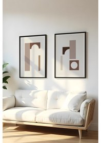 Resim Huhuli Ahşap Siyah Çerçeveli 2 Parça Set Tablo Huhu110 