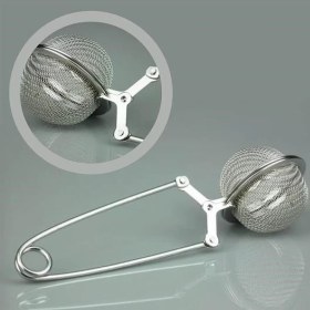 Resim Hobibahçem® Paslanmaz Metal Pratik Kolay Bitki Çayı Demleme Süzgeci Aparatı 