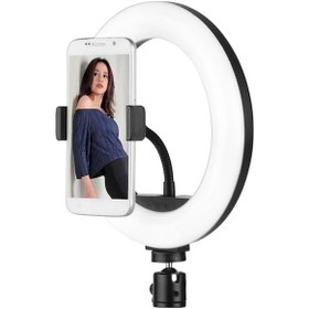 Resim Ebitda 8 Led Halka Işık - 72 Led'li, 10w, 2700-5500k Renk, Dimmable, Telefon Tutucu 