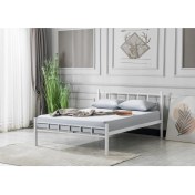 Resim Evger K70 Beyaz Metal Karyola Çift Kişilik Yataksız 