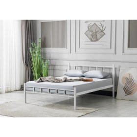 Resim Evger K70 Beyaz Metal Karyola Çift Kişilik Yataksız 