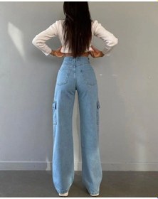 Resim Lavajeans Kadın Açık Mavi Liralı Kargo Cep Lavajeans Wide Legs Mavi P1 Açık Mavi 
