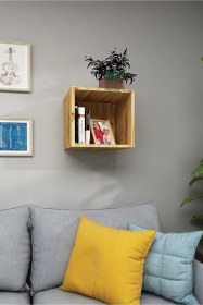 Resim Kitaplık Kare Duvar Rafı Tekli Arkalıklı Mobilya Takım Atlantik Çam Atlantik Çam 