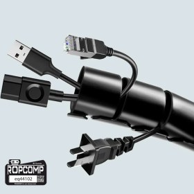 Resim Ropcomp Spiral Kablo Kanalı Kablo Düzenleyici Toplayıcı Tutucu 1.5m – 28MM (Siyah) 