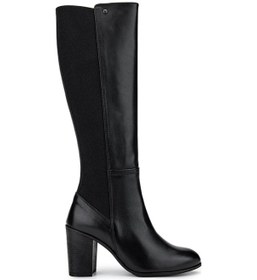 Resim Tamer Tanca Kadın Hakiki Deri Siyah Deri Topuklu Çizme 1072 Z-9840 Bn Czm Sk24-25 Sıyah Dr Siyah 