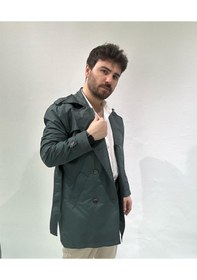 Resim Yeşil Erkek Trençkot Yeşil 