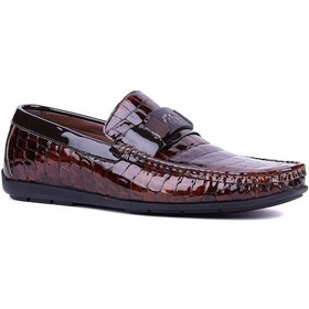Resim Fosco - Hakiki Deri Taba Croco Erkek Loafer - 2094 -1505 Siyah 