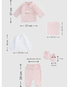 Resim Organik Pamuk 10'lu Pembe Hastane Çıkış Seti Pembe 