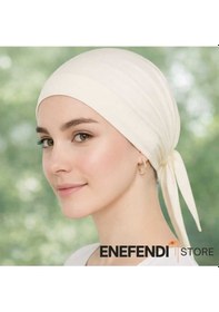 Resim Nf Nd Enefendi Silikonlu Düz Bone Kaymayan Tesettür Hijab İç Bone Dikişsiz Krem Rahat Ve Şık Kullanım Krem 