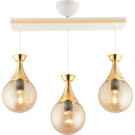 Resim GYK LİGHT MİNEL 3 LÜ CAKA BEYAZ GOLD BAL GLOP CAMLI AYDINLATMA 