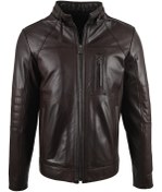 Resim ALİN Theroux Erkek Rahat Kesim Kahve Hakiki Deri Mont Beden Ölçüleri Görselde 