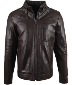 Resim ALİN Theroux Erkek Rahat Kesim Kahve Hakiki Deri Mont Beden Ölçüleri Görselde 