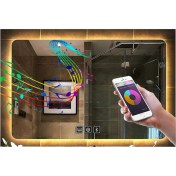 Resim Global Led Mirror 60X70 cm Bluetoothlu Dokunmatik Tuşlu Buğu Yapmayan Ledli Banyo Aynası 