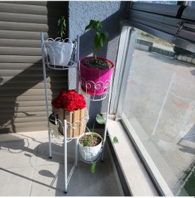 Resim Katlanabilir 5 Gözlü Ferforje Metal Çiçeklik Şık & Kullanışlı S 