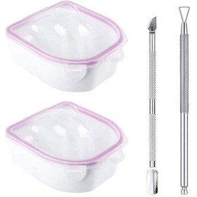 Resim Dolıty 2x Tırnak Islatma Kaseleri Dip Toz Sökücü Pembe 