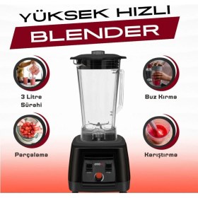 Resim Güçlü ve Şık 2200W 3l Siyah Çok Fonksiyonlu Karıştııcı 