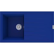 Resim POLEX Cristalüx Granit Evye P-03 Mavi Tezgah Altı Ve Tezgah Üstü Mutfak Evyesi 85x49,5cm 
