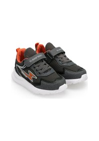 Resim Slazenger KAORU IN Çocuk Cırt Cırtlı Koyu Gri - Turuncu Sneaker 