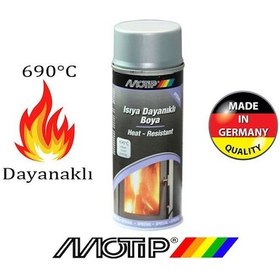 Resim Motip Isıya Dayanıklı Yanmaz Gümüş Gri Sprey Boya 400 ML 