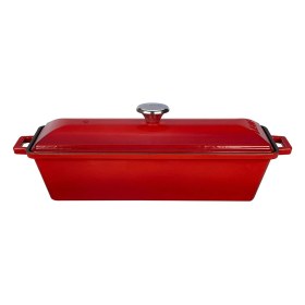 Resim Döküm Ekmek Kabı/terrine, 11X29 Cm, Kırmızı 