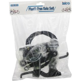 Resim Plastik Bisiklet Fren Takımı Set 2pcs Fren Kolu - 1pcs Fren Teli - 4pcs Fren Mekanizma - Pabuç (4887) 
