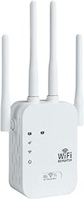 Resim Lixuhdyu İnternet güçlendirici, kablosuz tekrarlayıcı | 1200Mbps WiFi Tekrarlayıcı - 4 bağlantı noktası yüksek hızlı çift bant 5GHz/2.4GHz ağ yönlendirici, her zamankinden daha geniş kapsam 