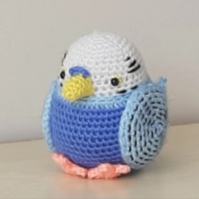 Resim Nildamigurumi Amigurumi Örgü Oyuncak Kuş Muhabbet Kuşu Tombul (Mavi) 