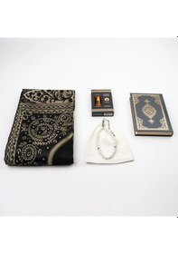 Resim Takke + Esans + Tesbih + Seccade + Kuran Hediye Seti Çanta Boy, Siyah 