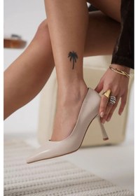 Resim Trendella Kadın Mat Bej Stiletto Tr08ms26b Siyah 
