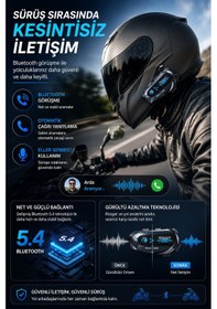Resim D3x Motosiklet İnterkom Bluetooth 5.4 Kask Kulaklığı 600 Metre Görüşme Hd Hoparlör Müzik Paylaşımı Ip56 Su Geçirmez 