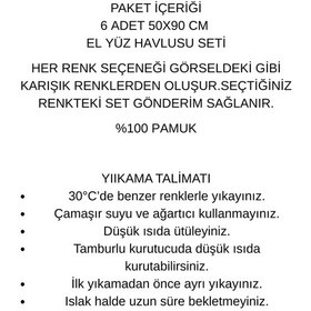 Resim 6 Lı Softtouch El Yüz Banyo Havlusu Seti %100 Pamuklu 50x90 Cm Mor 