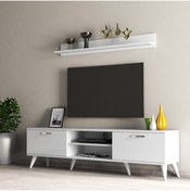 Resim Tanmob Mega 180 Lik L Raflı Tv Ünitesi Beyaz - Tvu0101 