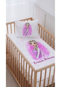Resim %100 Pamuk Anne Yanı Beşik Nevresim Takımı 60x100 Pembe Elsa 