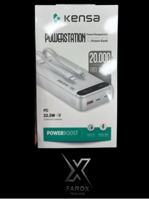 Resim Kensa PowerStation 20.000 mAh Powerbank | 22.5W PD Hızlı Şarjlı, Kablo Dahil Taşınabilir Şarj Cihazı 
