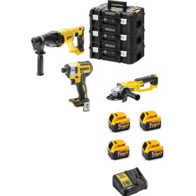 Resim Dewalt DCH133NT( 2.6j )+DCF887NT( 206 Nm )+DCG412NT( 125 mm )+ 4ADET 5 Amper Batarya +1 Adet Dolum Cihazı 